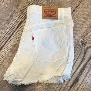 Levi's Cream Denim Cutoff Shorts